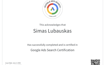 „Google Ads Search“ sertifikatas – dar daugiau kompetencijos Jūsų verslo augimui