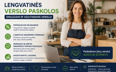 Verslo finansavimas: lengvatinės paskolos pagal priemonę „Verslumo skatinimas 3“